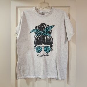 Gray Kids Shirt with Blue Graphic